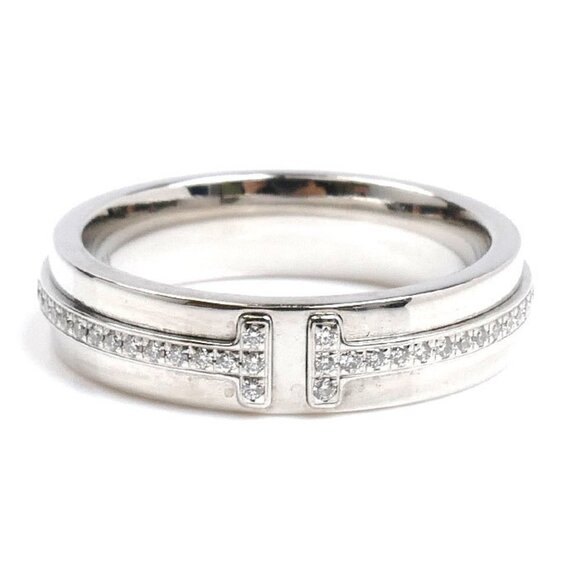 TIFFANY 18k Silver Diamond Ring - Picture 3 of 8